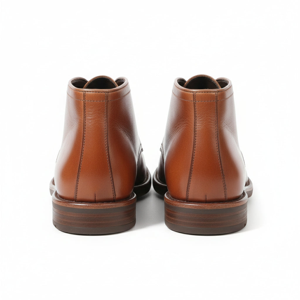 back-view - Men's Brown Leather Dress Boots