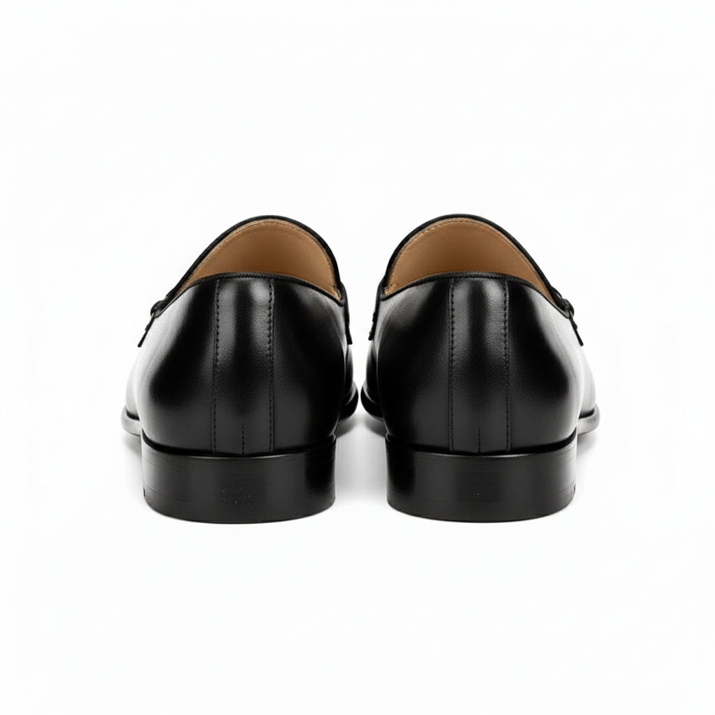 back-view - Men's Brown Leather Dress Loafers
