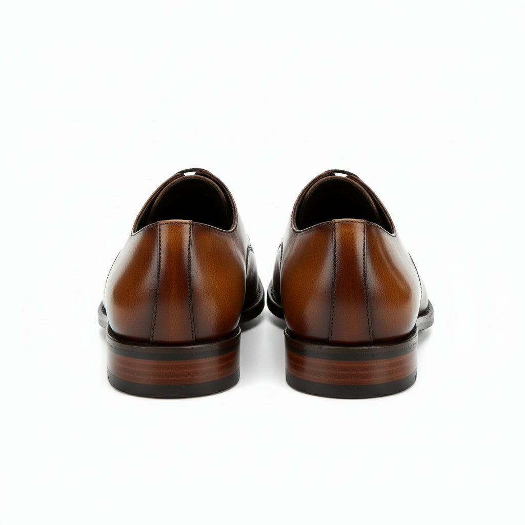 back-view - Men's Brown Leather Dress Shoes