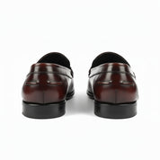 Men's Brown Leather Driving Shoes - back-view