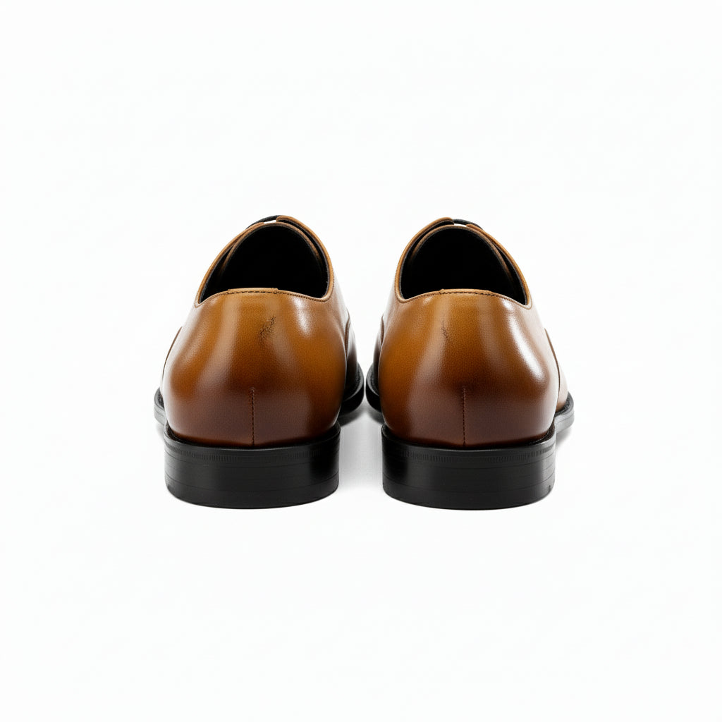 back-view - Men's Brown Leather Formal Dress Shoes
