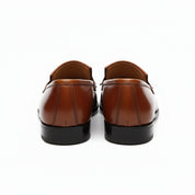 back-view - Men's Brown Leather Fringe Moccasins