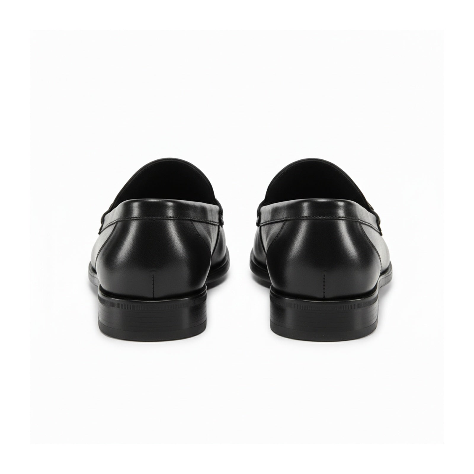 back-view - Men's Brown Leather Horsebit Loafers