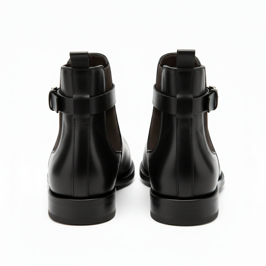 back-view - Men's Brown Leather Jodhpur Boots