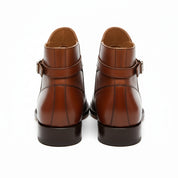 Men's Brown Leather Jodhpur Boots - back-view