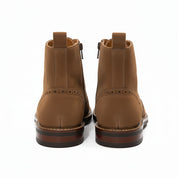 back-view - Men's Brown Leather Lace-Up Boots