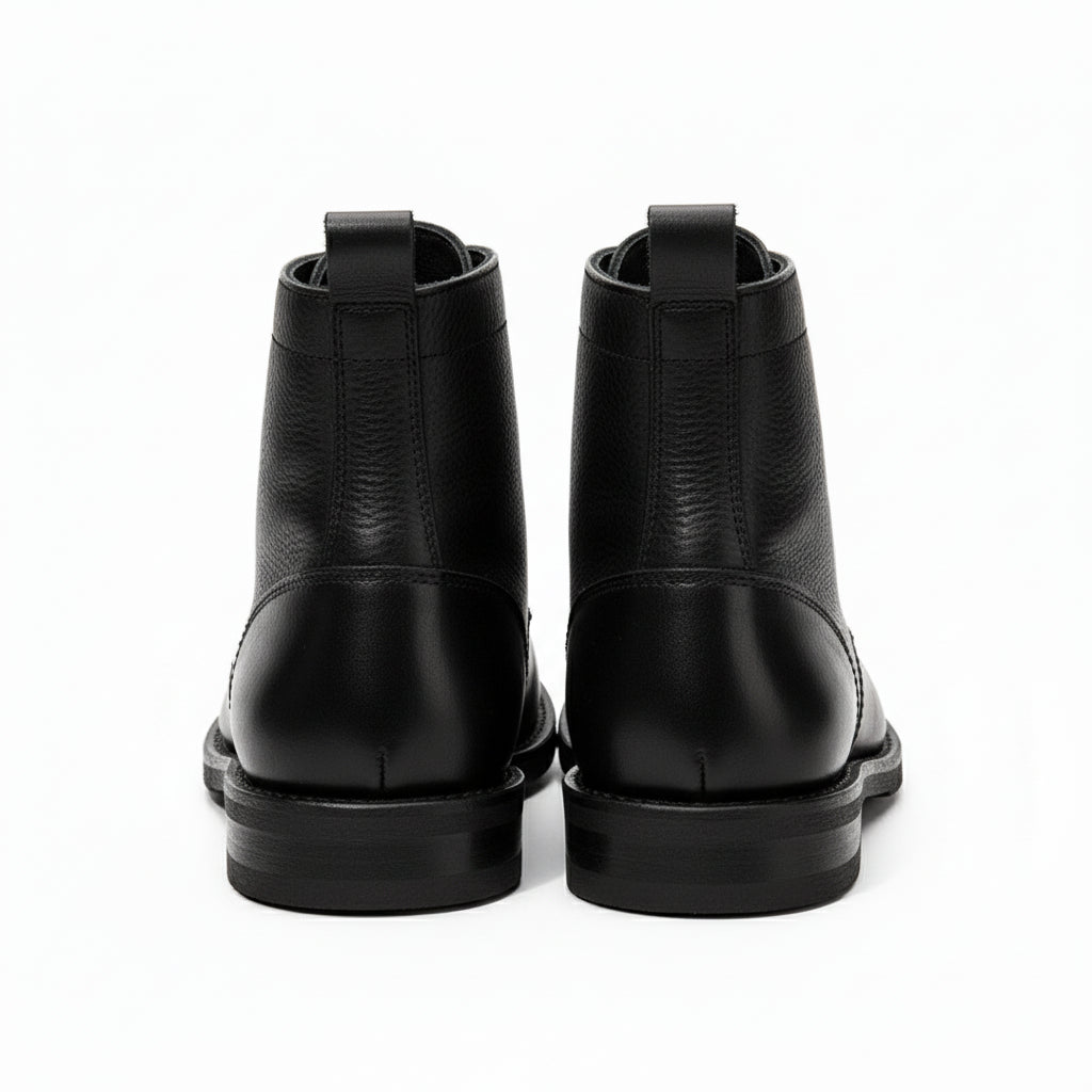 back-view - Men's Brown Leather Lace-Up Boots