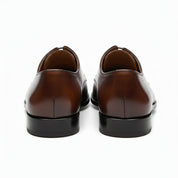 back-view - Men's Brown Leather Lace-Up Dress Shoes