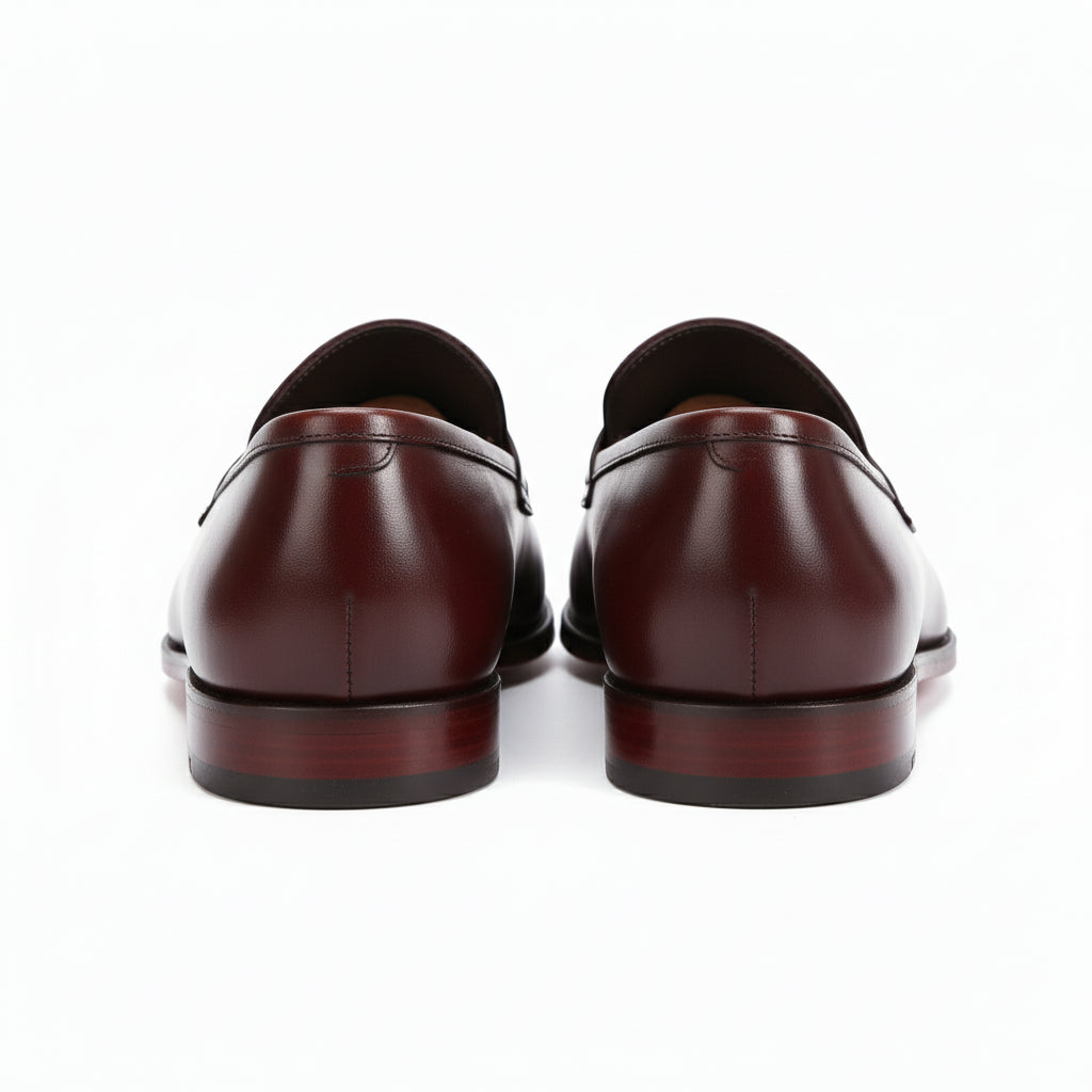 back-view - Men's Brown Leather Loafer Moccasins