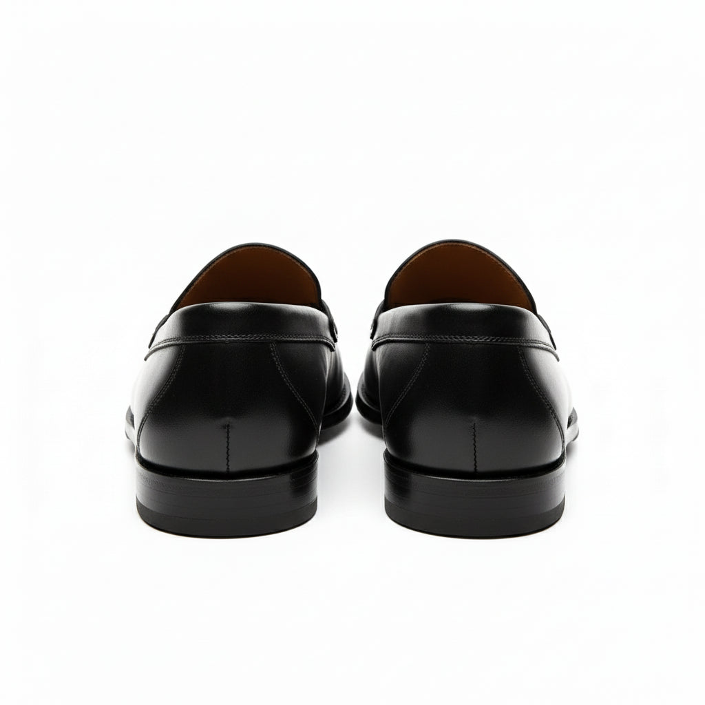back-view - Men's Brown Leather Loafer Shoes