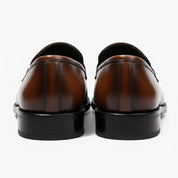 back-view - Men's Brown Leather Loafer Shoes