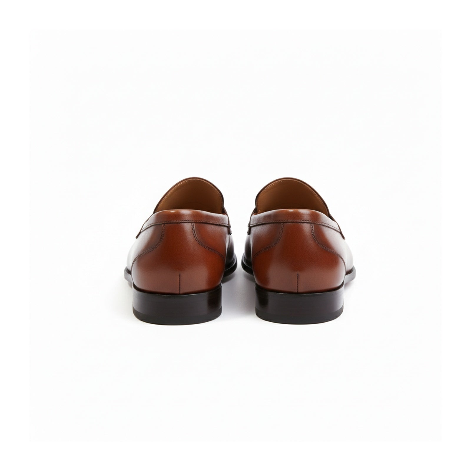 back-view - Men's Brown Leather Moccasin Dress Shoes