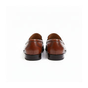 back-view - Men's Brown Leather Moccasin Dress Shoes