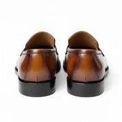 back-view - Men's Brown Leather Moccasin Dress Shoes