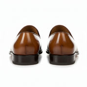 back-view - Men's Brown Leather Moccasin Loafers