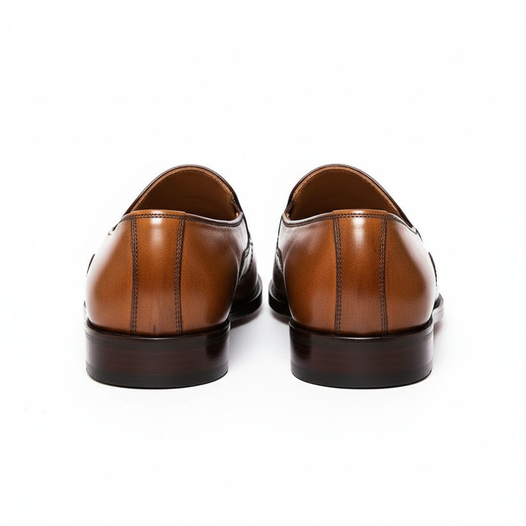 back-view - Men's Brown Leather Moccasins