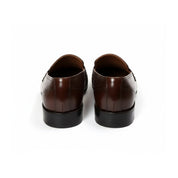 Men's Brown Leather Moccasins - back-view