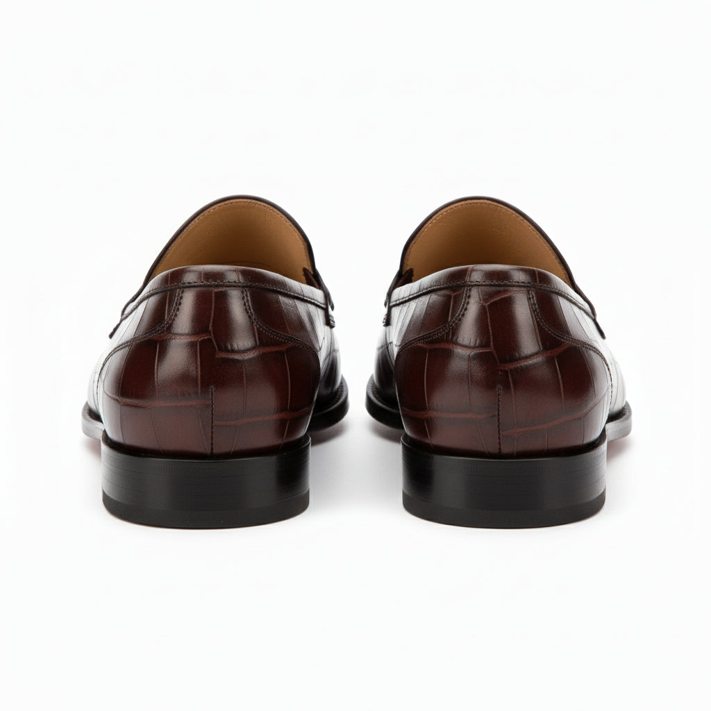 back-view - Men's Brown Leather Moccasins