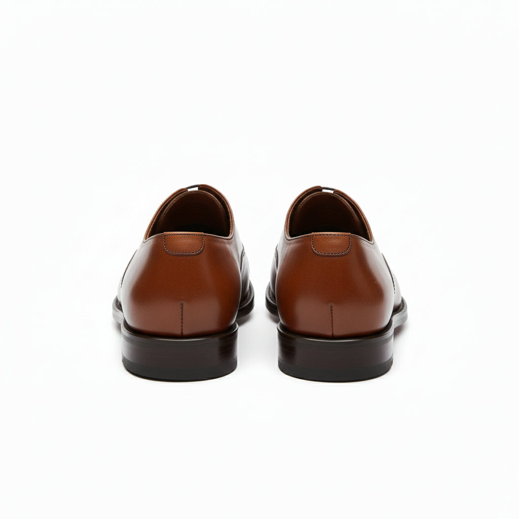 back-view - Men's Brown Leather Oxford Dress Shoes