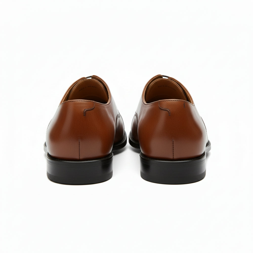 back-view - Men's Brown Leather Oxford Dress Shoes