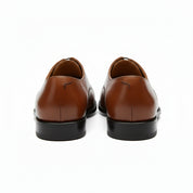 back-view - Men's Brown Leather Oxford Dress Shoes