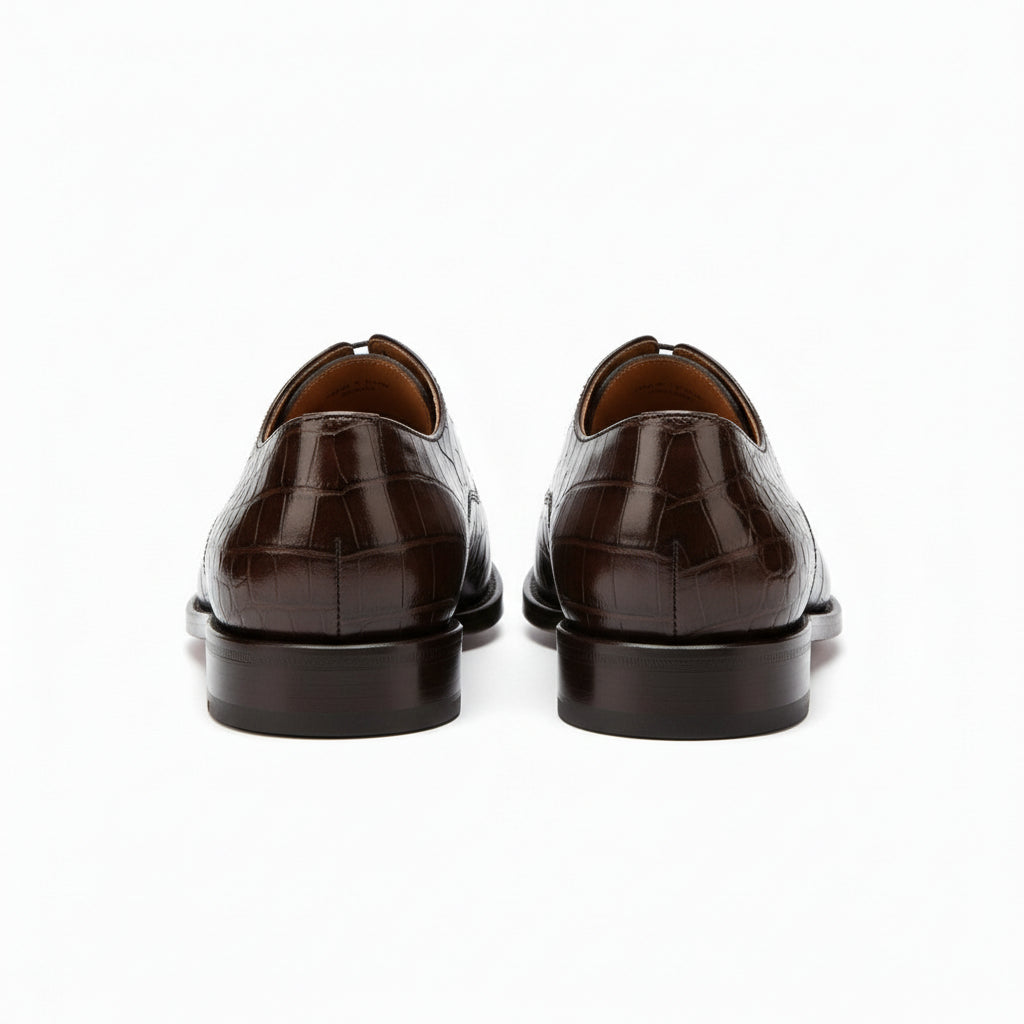 back-view - Men's Brown Leather Oxford Shoes