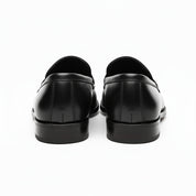 back-view - Men's Brown Leather Penny Loafer Shoes