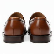 back-view - Men's Brown Leather Slip-on Dress Shoes