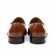 back-view - Men's Brown Leather Slip-On Formal Dress Shoes