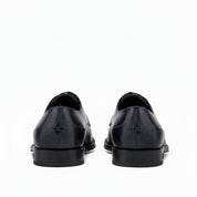 Men's Brown Leather Split Toe Lace Up Dress Shoes - back-view
