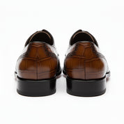 back-view - Men's Brown Leather Square Toe Dress Shoes