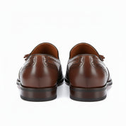 back-view - Men's Brown Leather Tassel Loafers