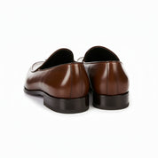 back-view - Men's Brown Leather Tassel Loafers