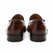 back-view - Men's Brown Leather Tassel Loafers
