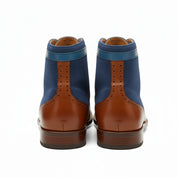 back-view - Men's Brown Leather Wingtip Brogue Ankle Boots