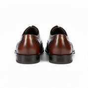 back-view - Men's Brown Leather Wingtip Brogue Dress Shoes