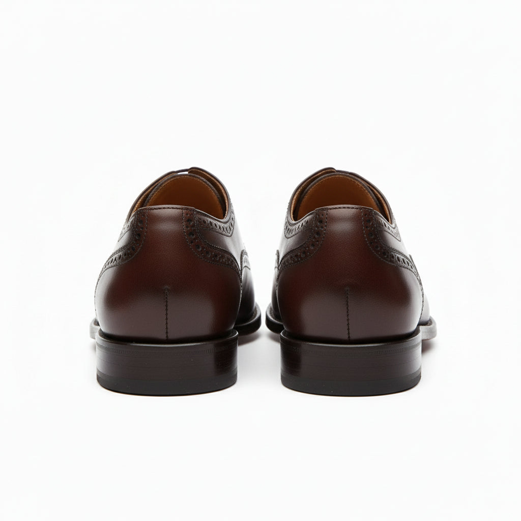 back-view - Men's Brown Leather Wingtip Brogue Shoes