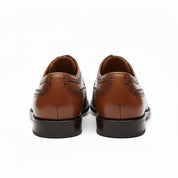 back-view - Men's Brown Leather Wingtip Brogue Shoes