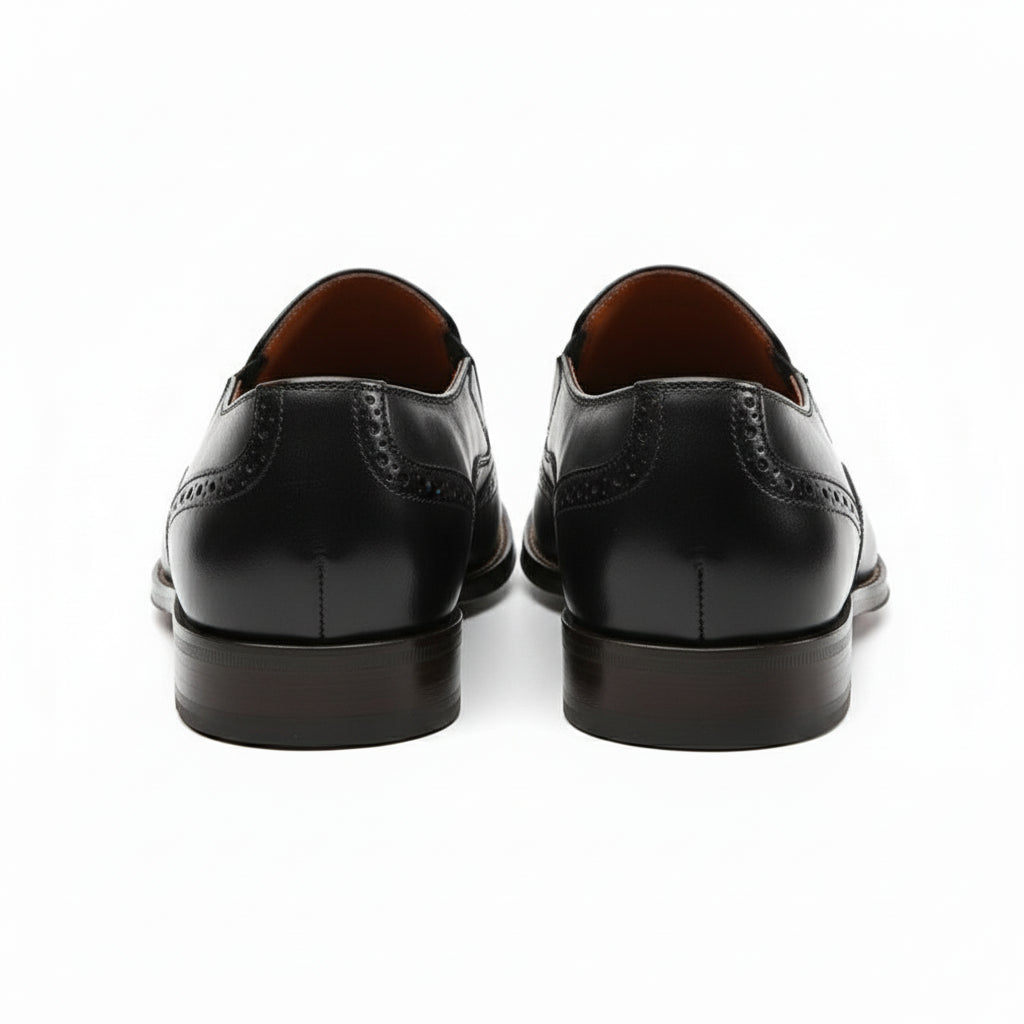 back-view - Men's Brown Leather Wingtip Loafers