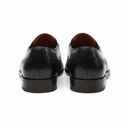 back-view - Men's Brown Leather Wingtip Loafers