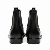 back-view - Men's Brown Leather Zip Boots