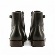 back-view - Men's Brown Leather Zipper Ankle Boots