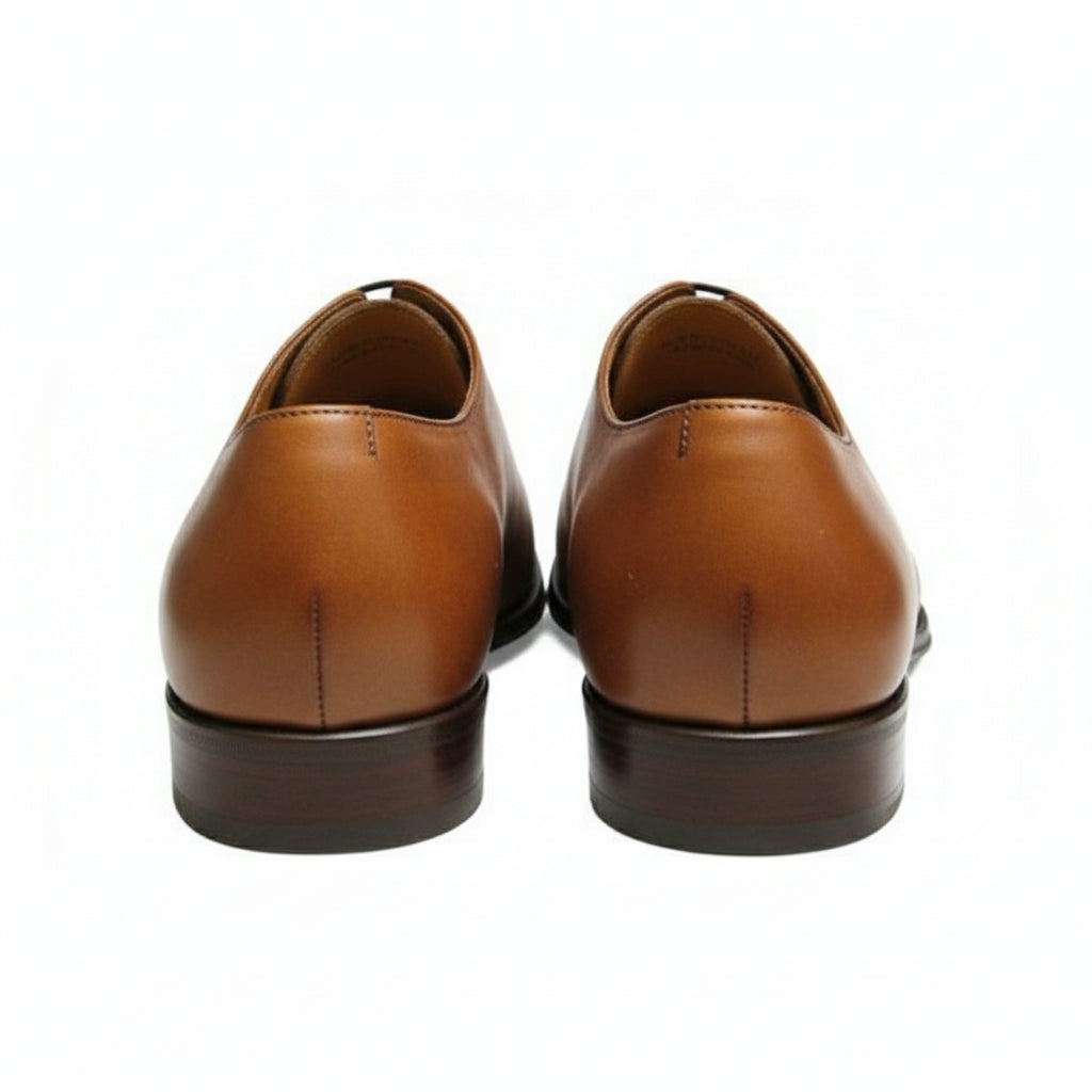 Men's Brown Oxford Leather Dress Shoes - back-view