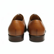 Men's Brown Oxford Leather Dress Shoes - back-view