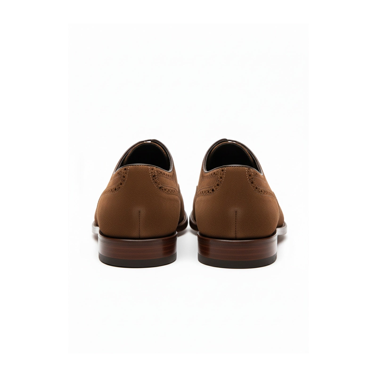Men's Brown Suede Brogue Dress Shoes - back-view