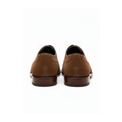 Men's Brown Suede Brogue Dress Shoes - back-view