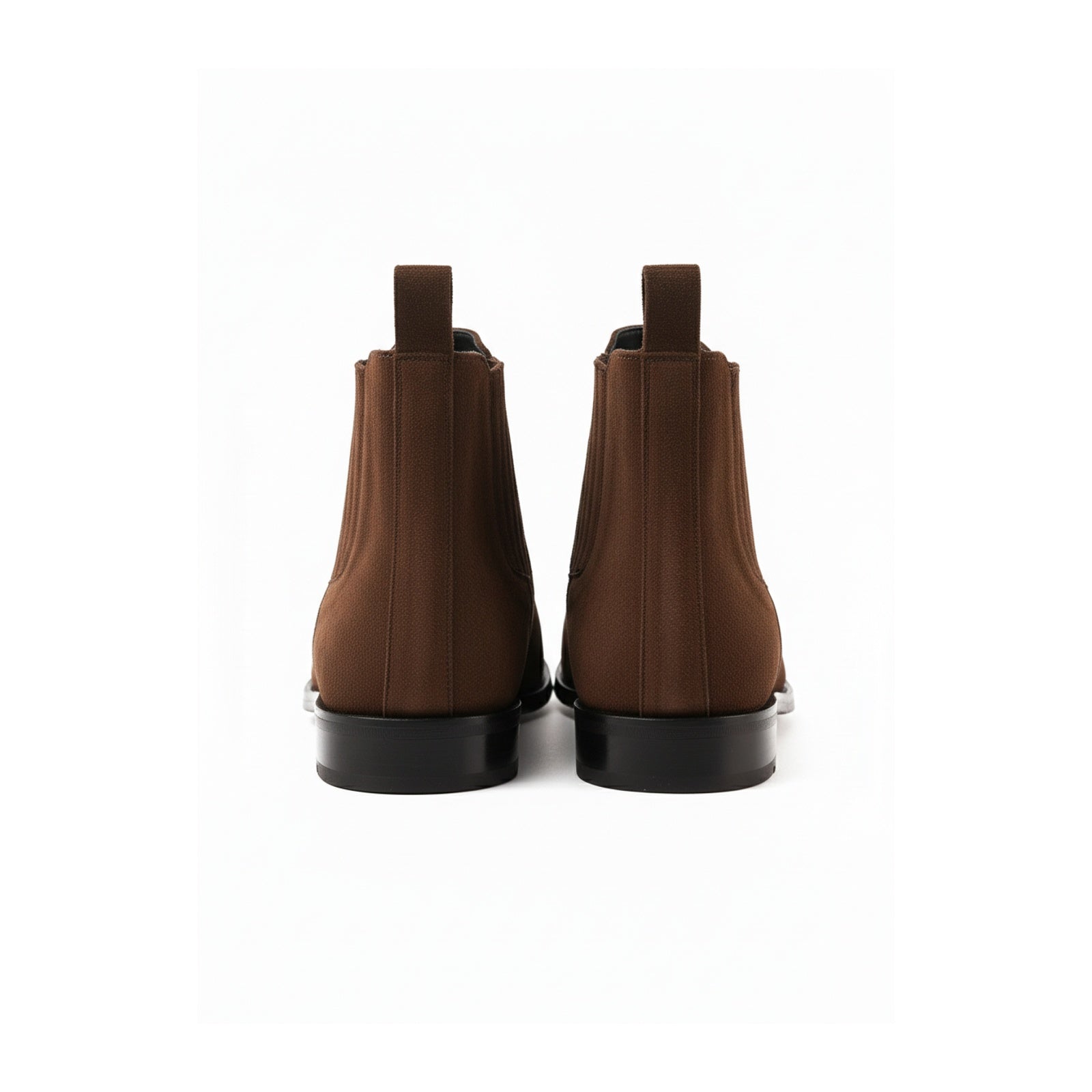 back-view - Men's Brown Suede Chelsea Ankle Boots with Leather Sole