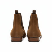 back-view - Men's Brown Suede Chelsea Ankle Boots