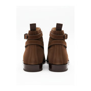 back-view - Men's Brown Suede Jodhpurs Boots with Ankle Strap