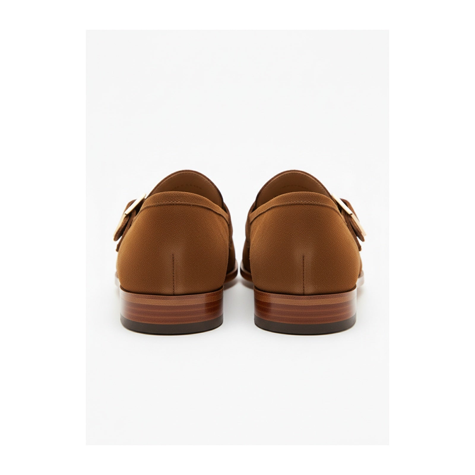 back-view - Men's Brown Suede Moccasin Dress Shoes